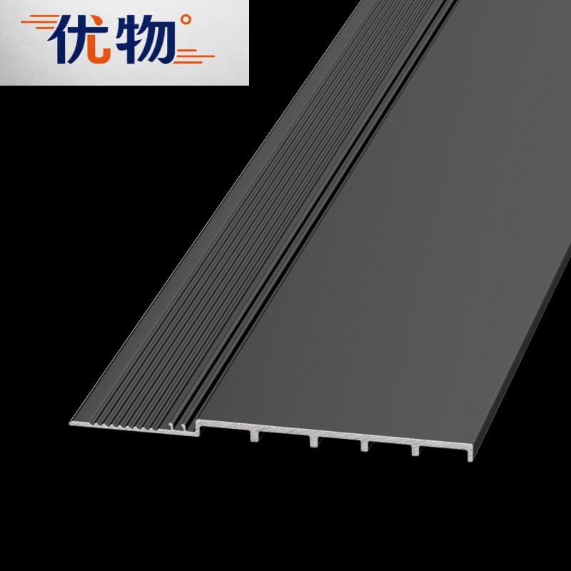 呼伦贝尔哑光黑极窄铝合金垭口套型材特写：12mm边框适配奶油风